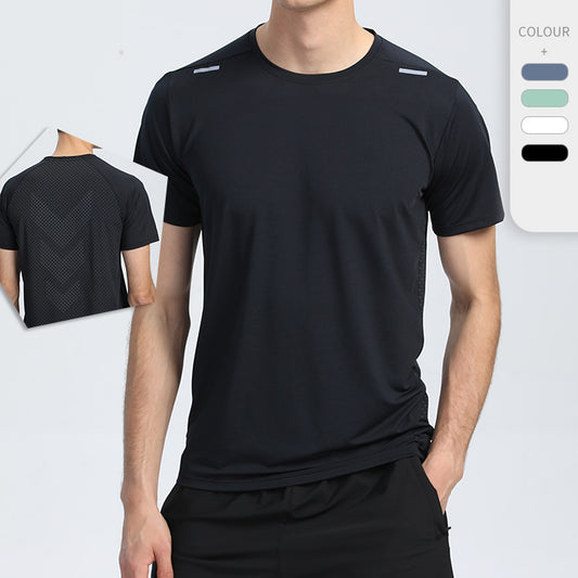 Men's Short Sleeve Reflective Sports T-Shirt - Quick Dry