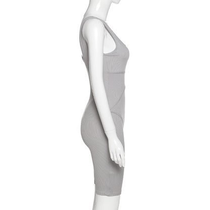 High-Waisted Athletic Bodysuit Shorts for Women