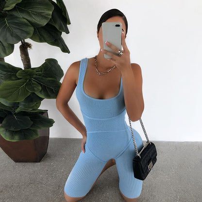 High-Waisted Athletic Bodysuit Shorts for Women