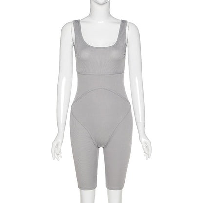 High-Waisted Athletic Bodysuit Shorts for Women