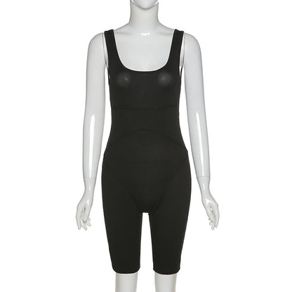 High-Waisted Athletic Bodysuit Shorts for Women