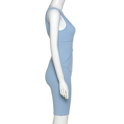 High-Waisted Athletic Bodysuit Shorts for Women