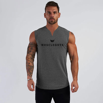 Men's V Neck Compression Sleeveless Workout Vest