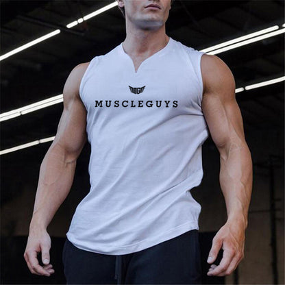 Men's V Neck Compression Sleeveless Workout Vest
